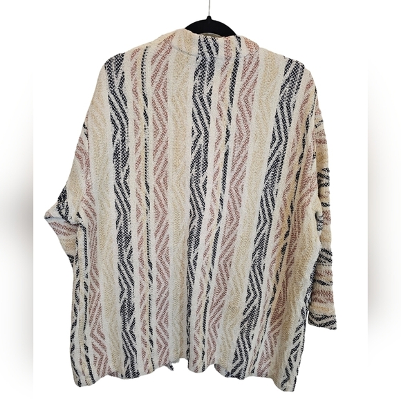 Susan Graver 18W Cotton Blend Multi Textured Open Front Jacket - Picture 2 of 10